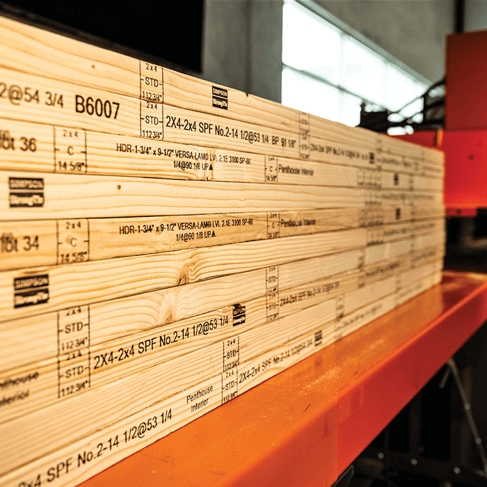 EasyFrame automated marking on lumber.